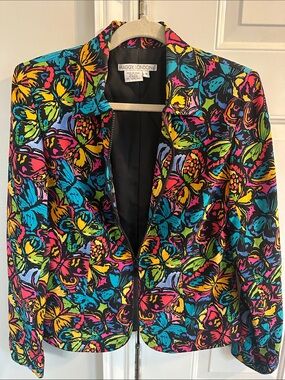 Maggy London Multicolor Floral Blazer on Black
